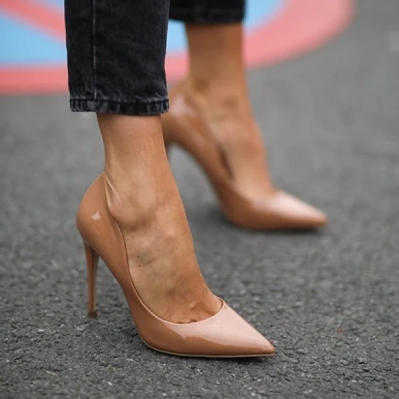 Steve Madden Shoes - Steve Madden Nude Daisie Heel Vala Camel Patent Leather Pump Size 11M MSRP $95